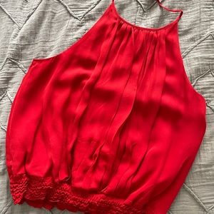Rebecca Minkoff Red SILK Halter Blouse